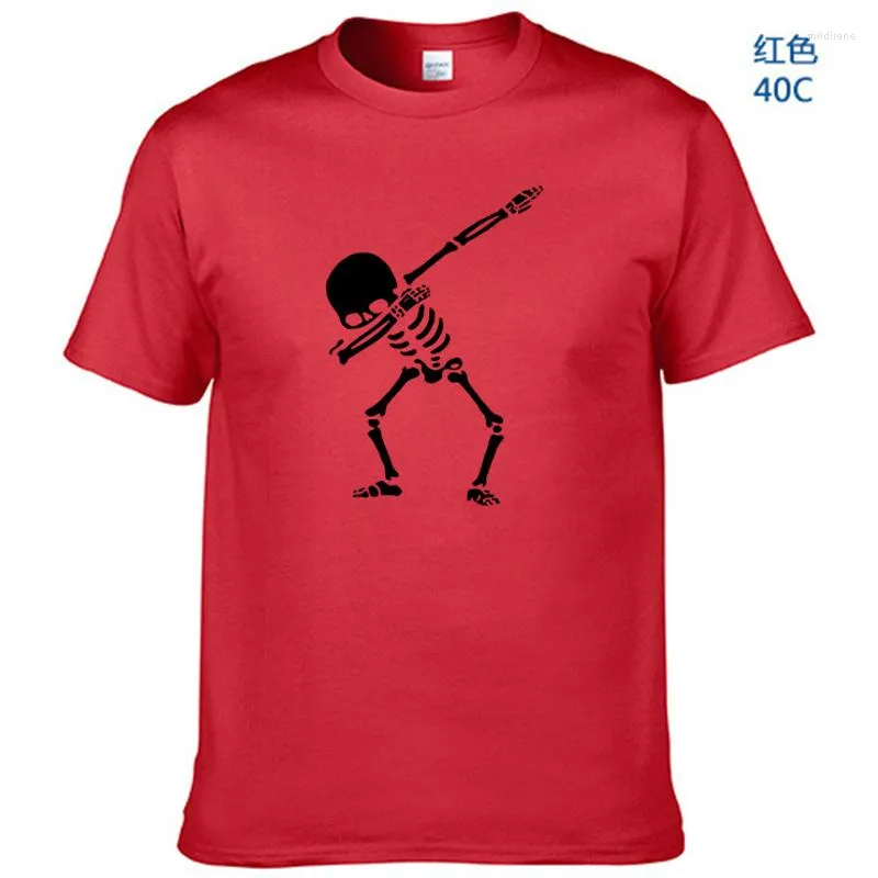 Erkek Tişörtleri 2023 En Kaliteli Pamuk Dabbing İskelet Erkek T-Shirt 13 Renk Erkekler Komik Kafatası