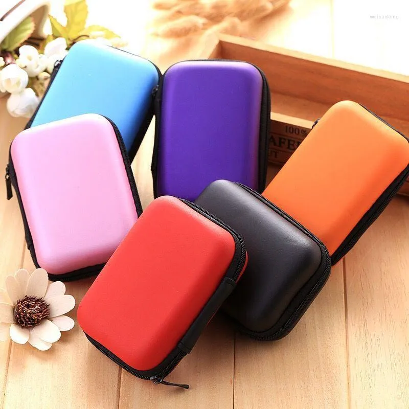 أكياس التخزين Mini Eva Earphone Bag Case Digital Gadget Device Case for Power Adapter Charger Data Cable Electronics Electronics