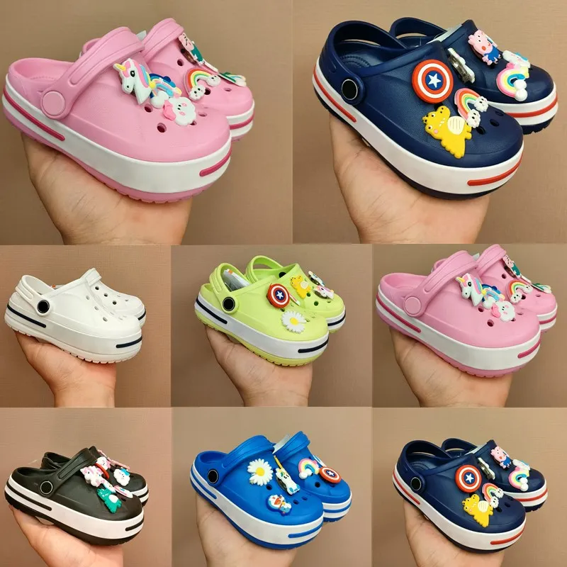 Enfants toboggans gar ons filles croc sabot pantoufle boucle de sandale designer croos sandales enfants jeunesse slip on plage chaussures tout petits