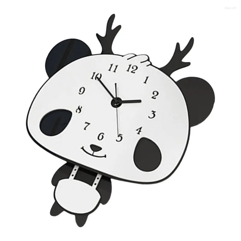 壁時計愛らしいパンダデザインハンギングクロックオーナメント家庭用ペンダント