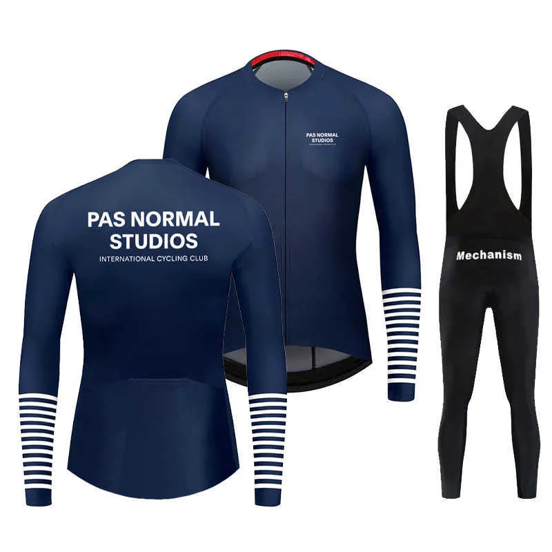 Sets 2023 PNS Spring Autumn Men's Long Sleeve Cycling clothing Team Jersey Pants Set PAS NORMAL STUDIOS Z230130