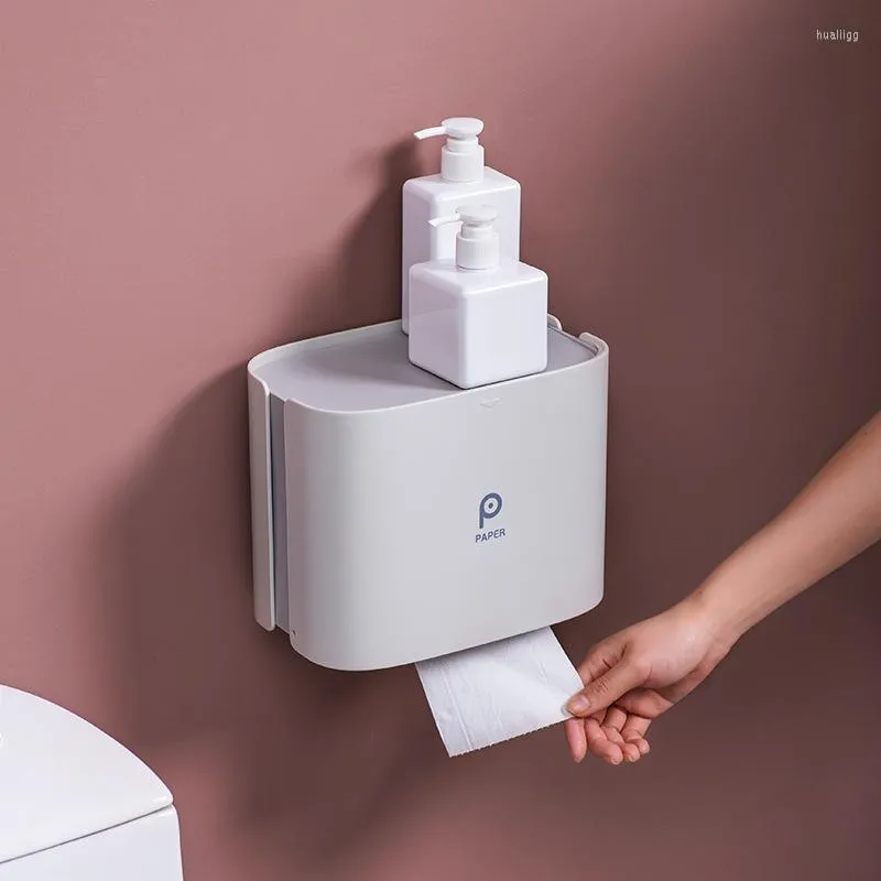 収納袋トイレットペーパータオルボックスシェルフホール無料防水ロールチューブクリエイティブドロー