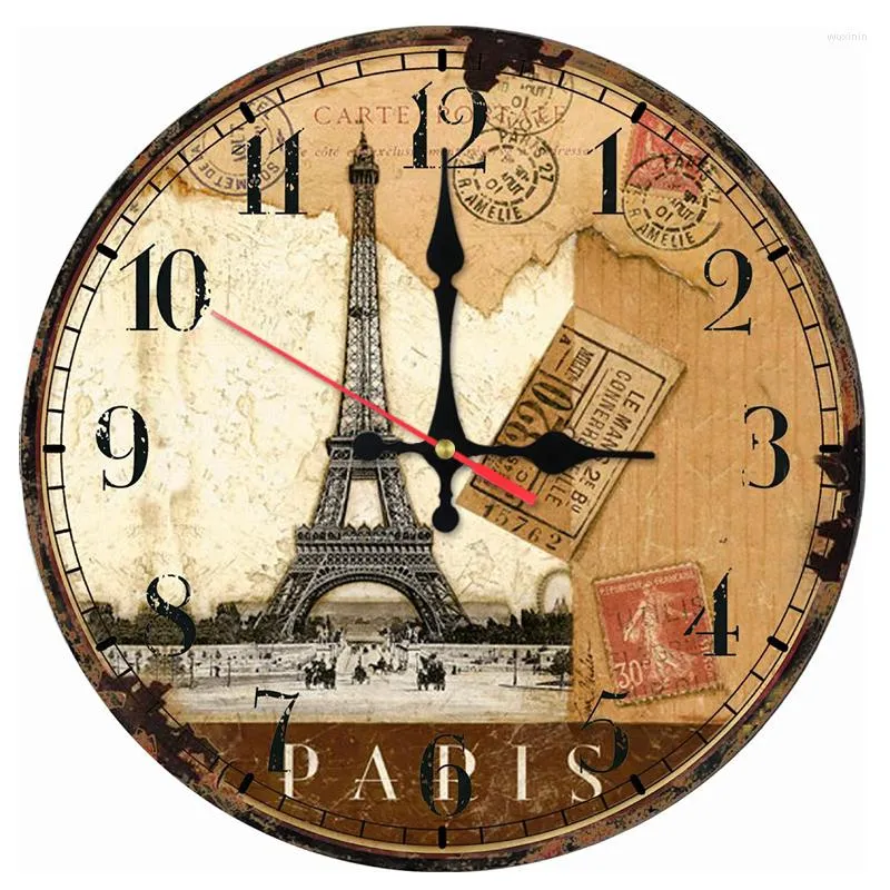 Wall Clocks Wooden Clock Home Decor Modern Fashion Still Life Living Room Stickers Quartz Needle Watch Separates Single Face