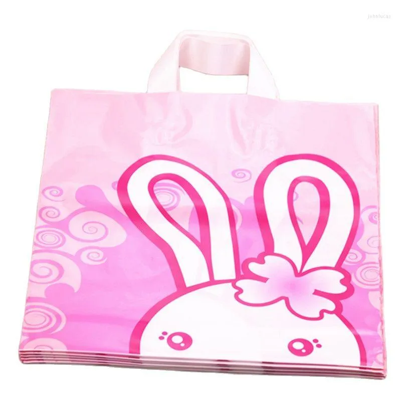 Gift Wrap High-density Polythylene Eco-friendly Pink Lovely Packaging Bags 10pcs/lot 29 35cm Large Plastic For Wedding