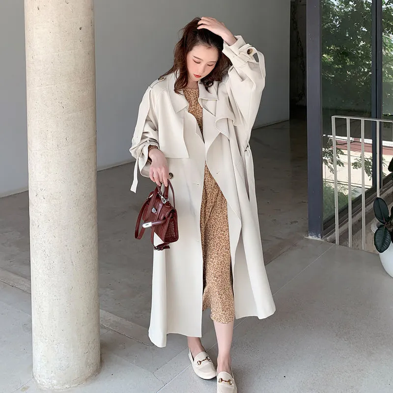 韓国商品/OVERDUEFLAIR COTTON OVERSIZED TRENCH COAT Oversized cotton trench coat - Women | MANGO USA
