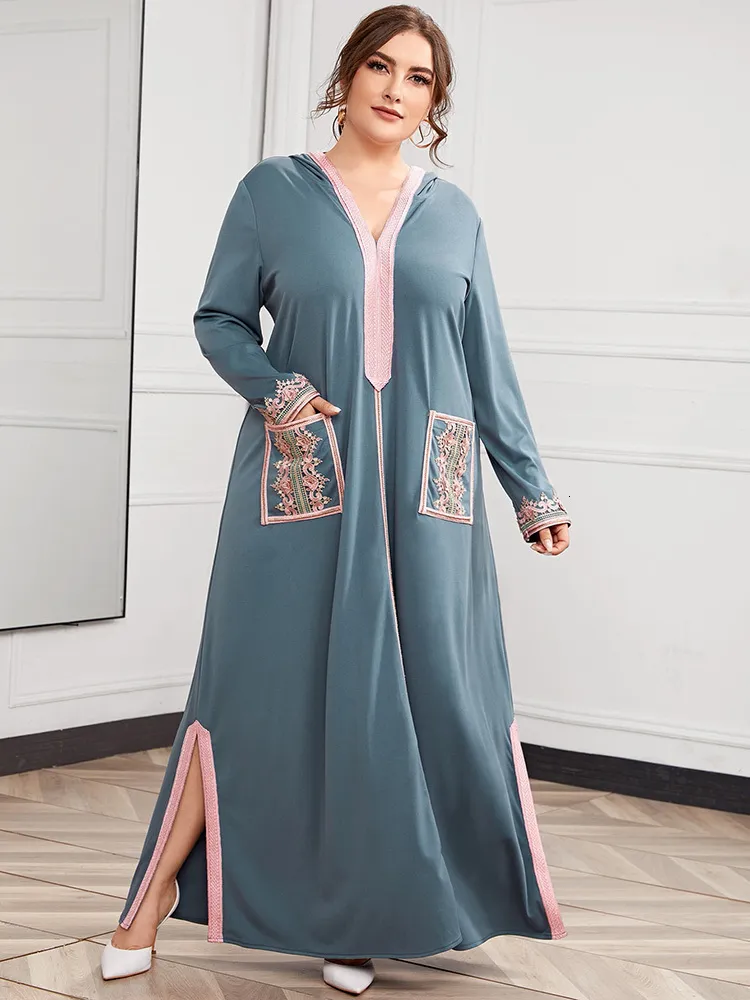 Sukienki plus size Cena toleen Cena Kobiet Rozmiar duży maxi elegancki długi rękaw Abaya Evening Party Festival muzułmańskie odzież 230130