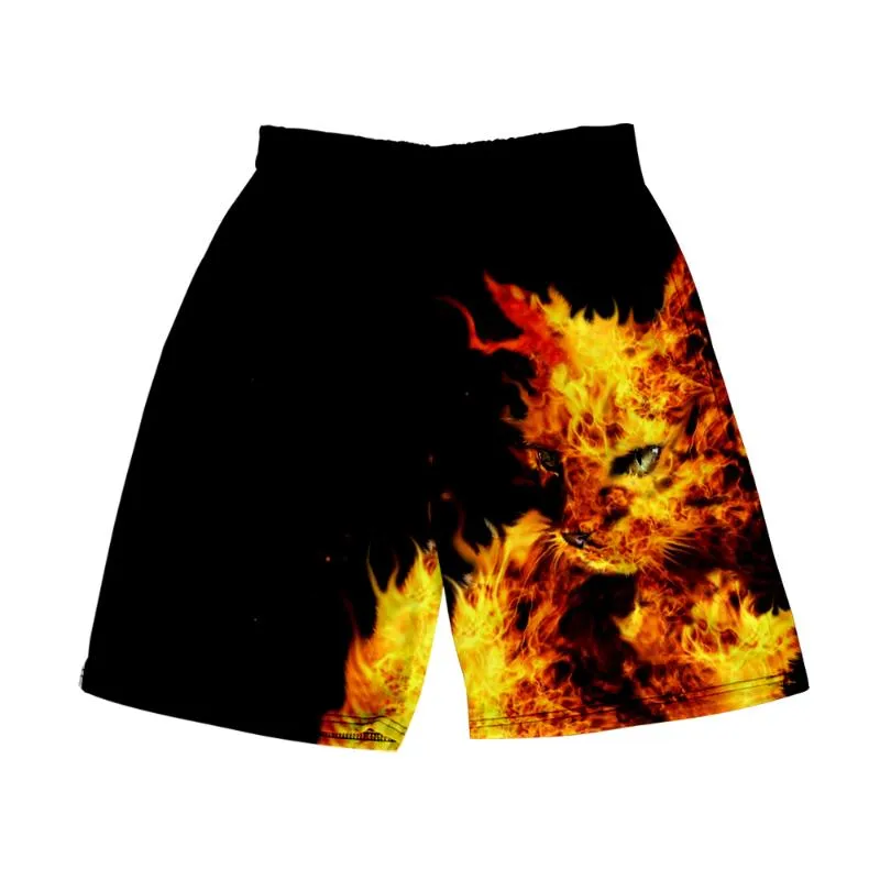 Men's Shorts Beach Short For Man Women Summer Over Size Casual With 3D Flame Flower Print Swimwear Men Board Pants Camisa Masculina