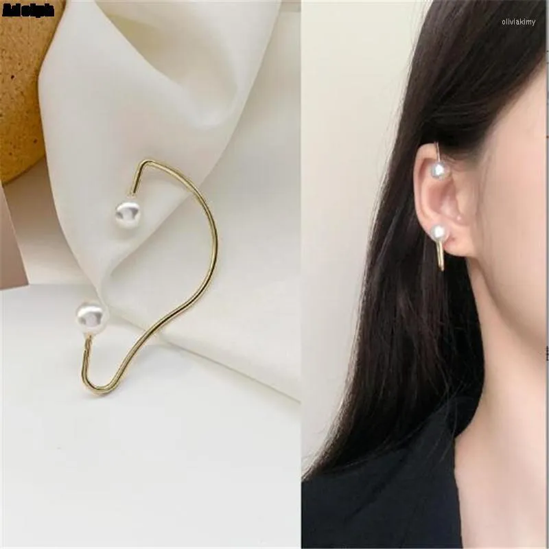 Hoop Earrings Adolph 2023 Ear Needle Wrap Crawler For Women Gold Color Pearl Stud Irregular Copper /1 Pc