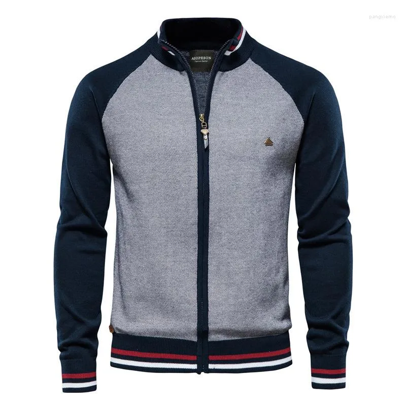 Sweaters voor heren breien heren casual gesplitste rits Cardigan streetwear katoen bovenkleding mode trui voor mannen