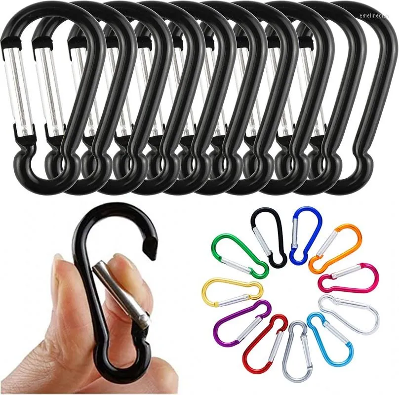 KeyChains 10/20 PCs Mini Carabiners Ligas de Primavera Spring Snap Goks Clip Kichain Camping Outdoor Campo de camping D-ring Fivelas