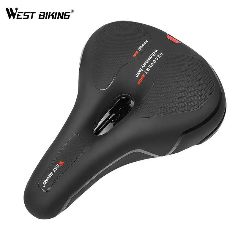 s WEST BIKING Thicken Bicycle Memory Sponge Cushion Wide Saddle Comfortable Road MTB Bike Parts Cycling Front Seat 0130