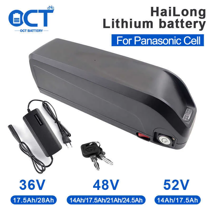 HailongダウンチューブE-Bike Battery Box 1500W Batterie Li-ion 18650 Panasonic 48v電気自転車バッテリーBMS 40A BBS02 BBS03 BBSHD