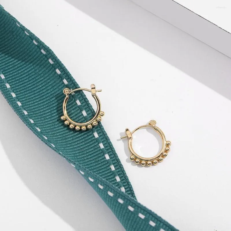 Boucles d'oreilles créoles minimaliste géométrique boucle d'oreille perle petit cercle pour les femmes mode couleur or minuscule métal rond bijoux cadeaux