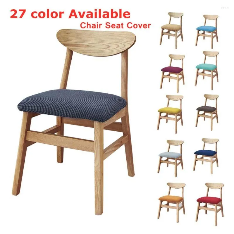 Chair Covers 27 Color Waterproof Cushion Cover Dining Room Upholstered Seat For Home El Banquet Living 1pcs