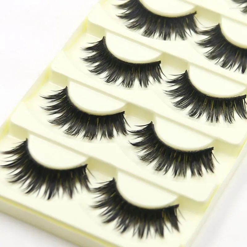 Faux cils vison pour la beauté 5 paires épaisse longue croix fête bande noire maquillage 3d cils Extension de cils #0523