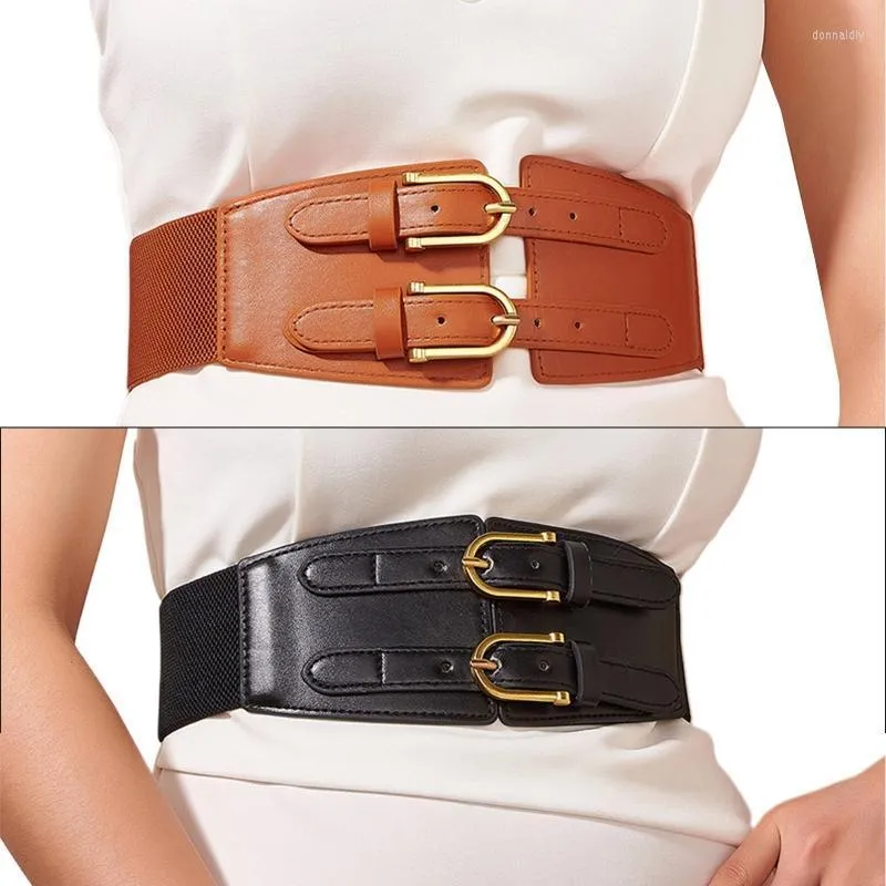 Belts Corset Faux Leather Cummerbunds Strap For Women Banquet Elastic Tight High Waist Slimming Body Shaping Girdle DropshipBelts Donn22