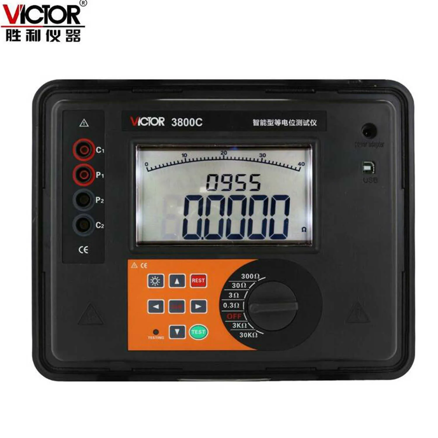 VICTOR 3800C VC3800C Intelligenter Äquipotentialtester DC-Ohmmeter mit niedrigem Widerstand und Mikrometer.