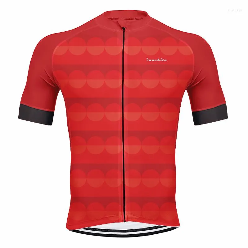 Rennjacken RUNCHITA Cycling Teambekleidung Fahrradtrikot Schnell trocknende Herren-Fahrradhemden Kurzarm Pro-Trikots Gel Top Maillot