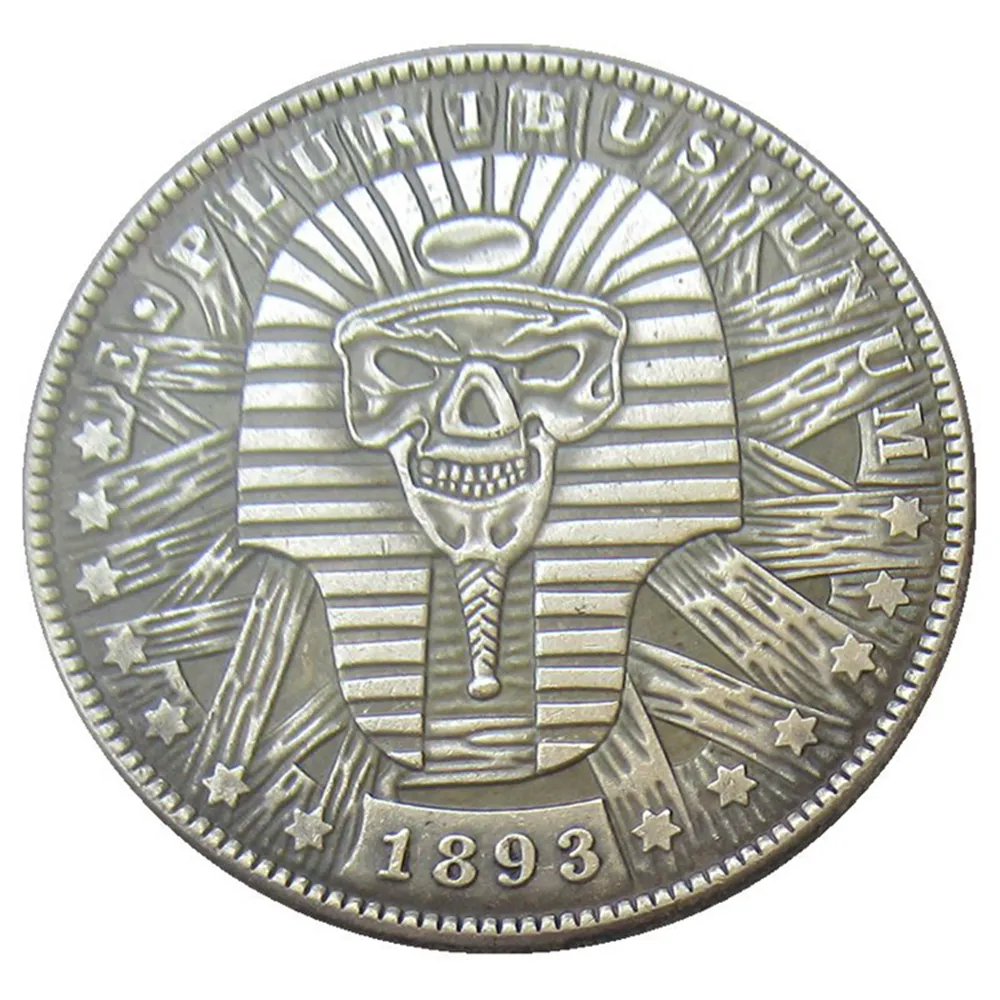 Hobo Coins USA Morgan Dollar Skull Sombie Skeleton Comped Copy Coins Metal Metr Prafts Специальные подарки № 0091