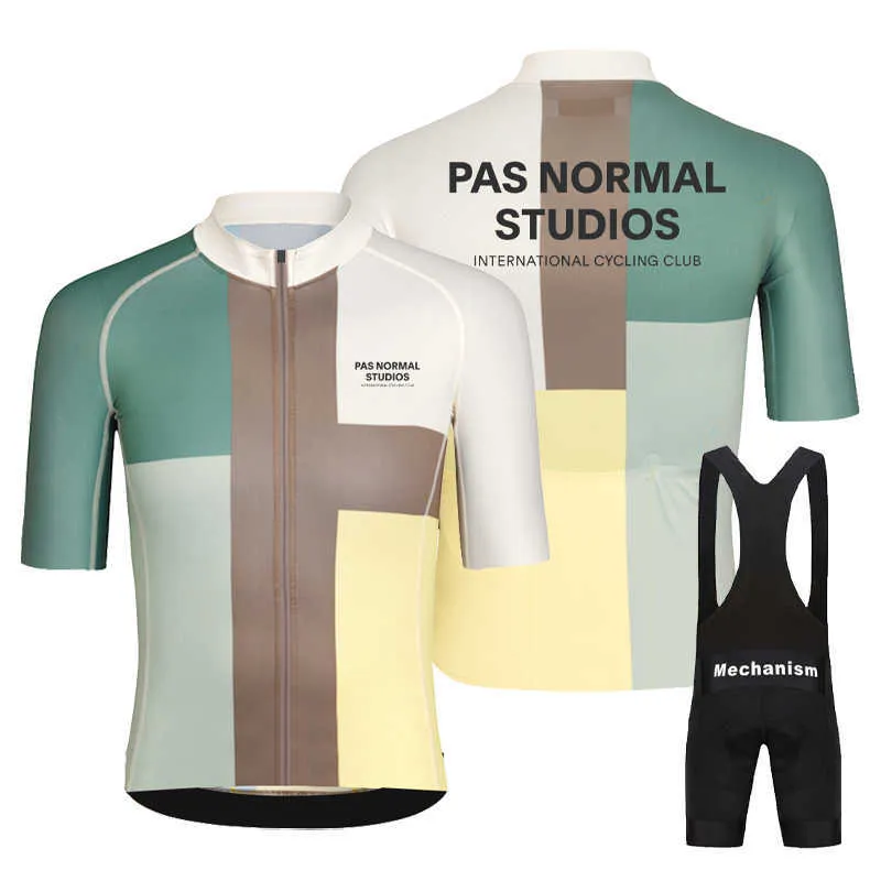 Cykeltröja sätter PAS Normal Studios Ropa de Ciclismo Suit 2023 Nya Summer Men's Short Sleeve PNS Klädteam Cykeltröja Z230130