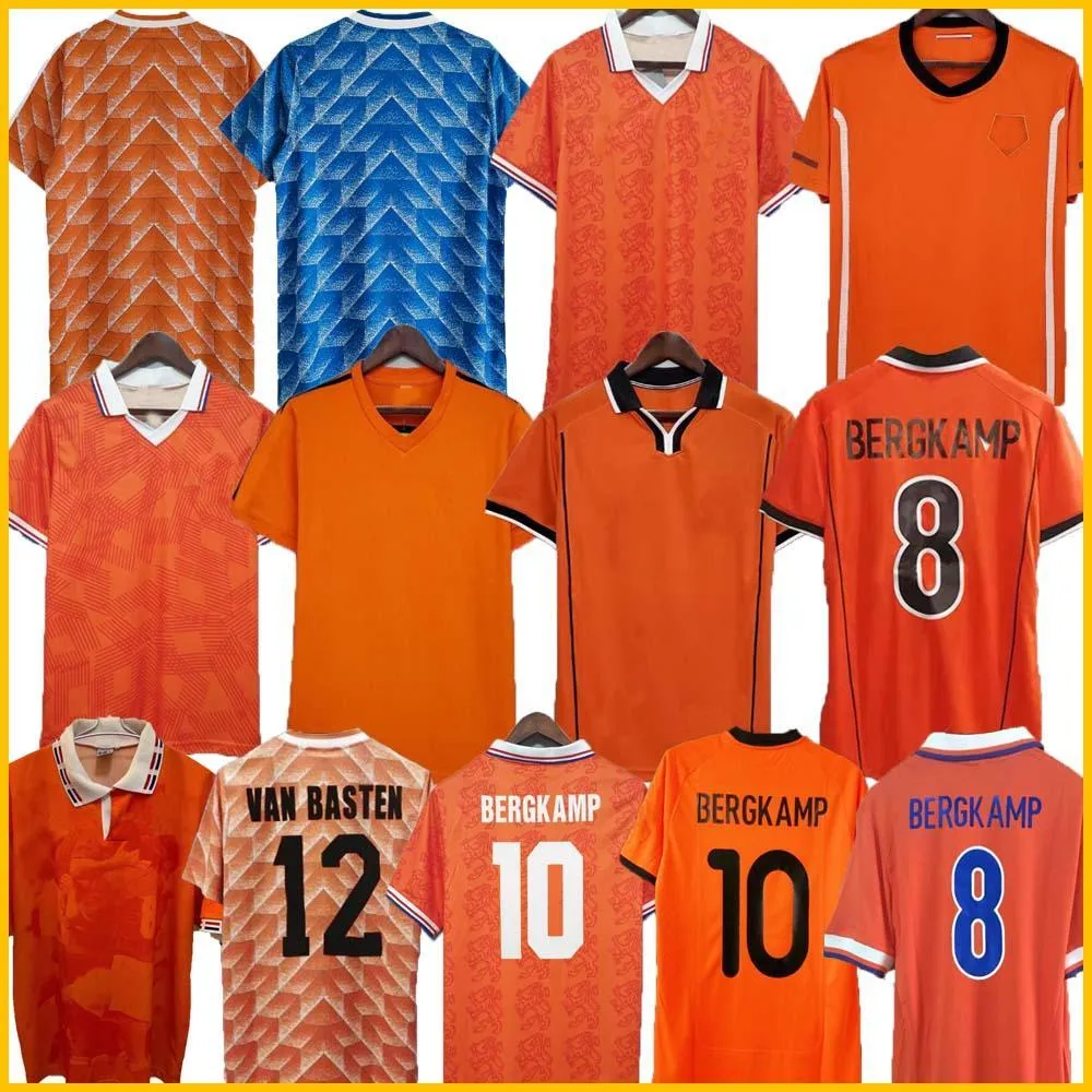 1988 Pays-Bas Retro Soccer Jersey Van Basten 1997 1998 1994 Holland Football Shirts Bergkamp 97 98 12 Gullit Rijkaard Davids National Top Orange Jersey Vintage 00