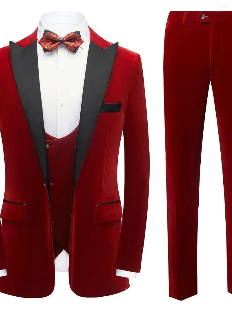 Ternos masculinos Mi Tempio Masculino Blazers Sets Formal Full elegante e elegante e elegante traje de lapela vestido de luxo masculino para homens colete de calça de casamento