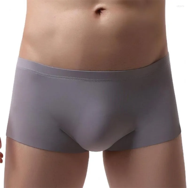 Mutande da uomo U Convex Ice Silk Fashion Mutandine senza cuciture Boxer super sottile