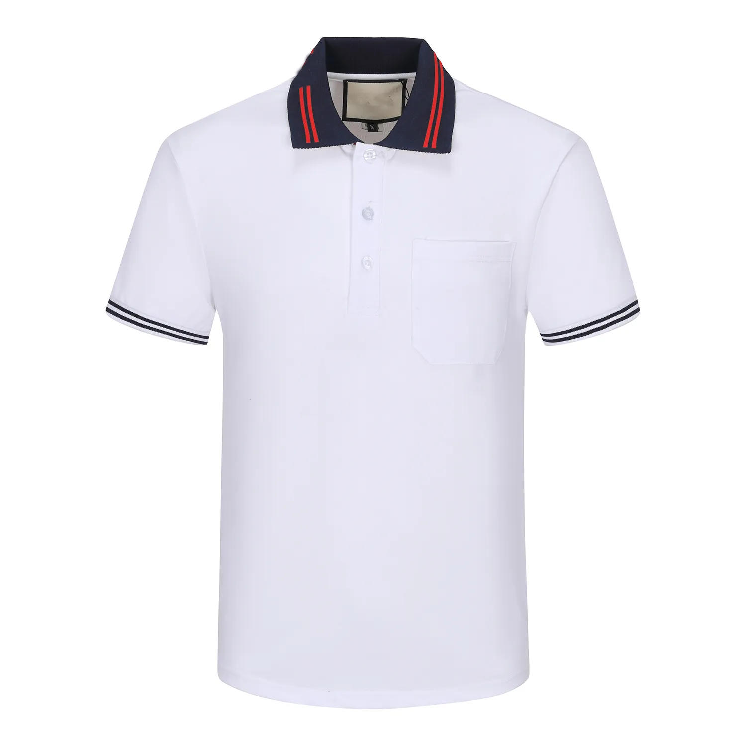 2023 Summer Designer Mens Shirts Womens Womens Luxury Color Collar Front Stripe Print Thirts Recamita T-Shirt Poloshirt Casual Poloshirt Bianco