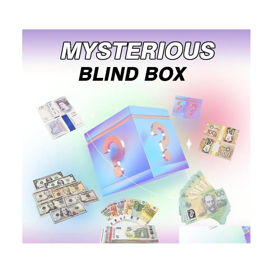 Funny Toys Mysterious Blind Box Toy Party Replica Us Fake Money Kids Play Or Family Game Paper Copy Banknote 100Pcs Pack Practice Co Dhlze