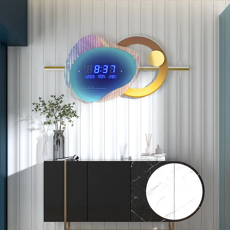 Wanduhren große Luxusuhr Digitales modernes Design Nordic Luminous Electronic Home Decor Relogio de Parde Geschenk Nu