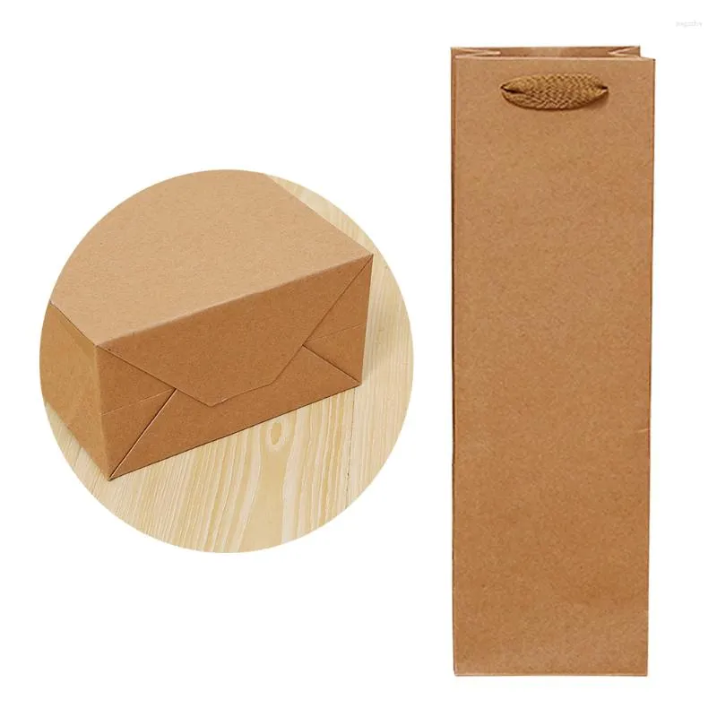 Geschenkwikkeling Bagbag Papier Kraft BottleHandlesbrown Kerstflessen Drinks Inpakken Rode geschenken Rode geschenken Retailsingle Shopping Holiday Feest Bulk