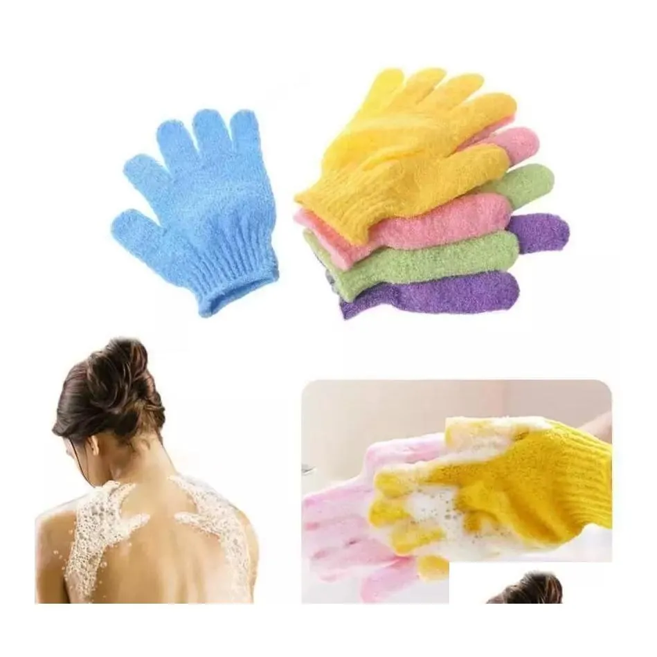 Brosses de bain Éponges Épurateurs Ups Peau Douche Lavage Tissu Épurateur Dos Gommage Exfoliant Corps Mas Éponge Gants Hydratant Spa Dhodo