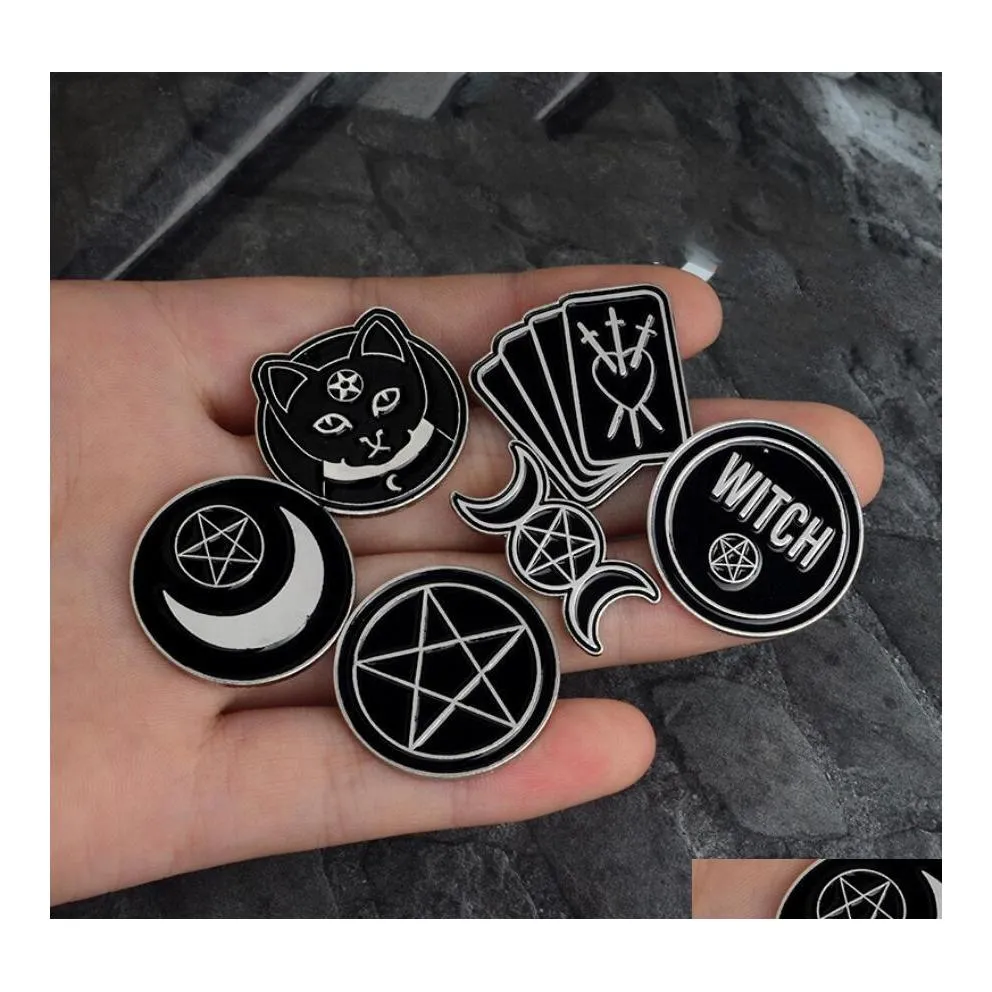 Pins Broschen Hexe Ouija Mond Tarot Buch Goth Stil Emaille Pins Abzeichen Denim Jacke Schmuck Geschenke für Frauen Männer 167 T2 Drop Lieferung Dhk7Y