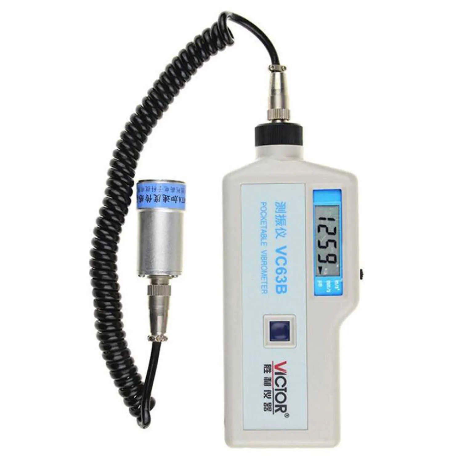 VICTOR 63B VC63B 3 1/2 Vibrometer Auto range Pocket Vibration Meter Displacement Speed Acceleration Measurement.