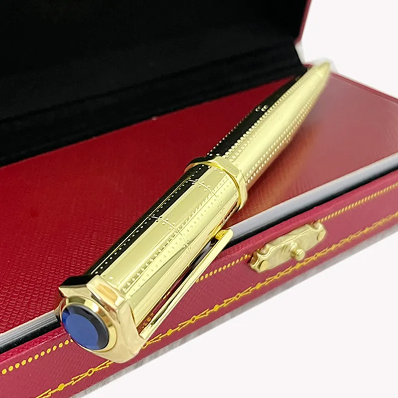 Gel Pens Classic Octagon Luxury Ballpoint Pen Högkvalitativ silver Gyllene klipp med serienummer som skriver Smooth 230130