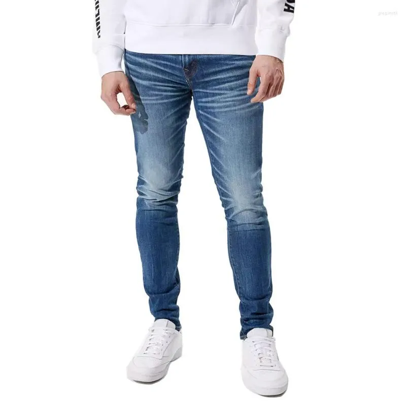 Jeans pour hommes 2023 automne lavage détresse rétro haute Stretch Slim Fit hommes Leggings décontractés à la mode crayon pantalon pour hommes