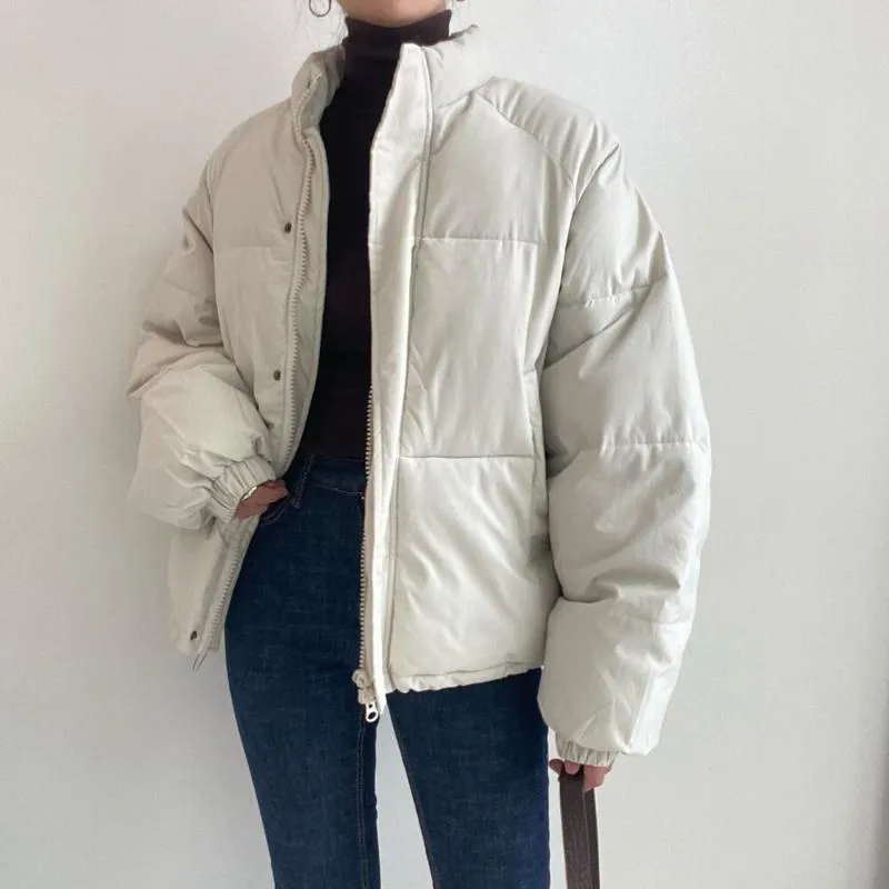 Women's Down & Parkas HziriP Winter Jacket Women Thick Warm Basic High Quality Bread Clothes Solid Loose Casual Coat 2023 OL Outerwear Tops