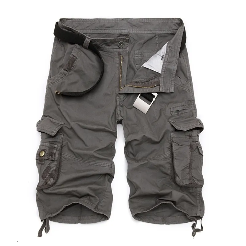 Spodenki męskie męskie wojskowe Cargo marki kamuflaż wojskowy taktyczne męskie bawełniane luźne do pracy na co dzień krótkie spodnie Plus rozmiar 230130