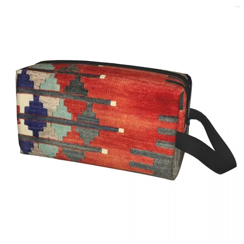 Sacs Cosmétiques Voyage Vintage Turc Kilim Navaho Aztèque Textile Trousse De Toilette Boho Ethnique Persan Tribal Maquillage Organisateur De Stockage Dopp Kit