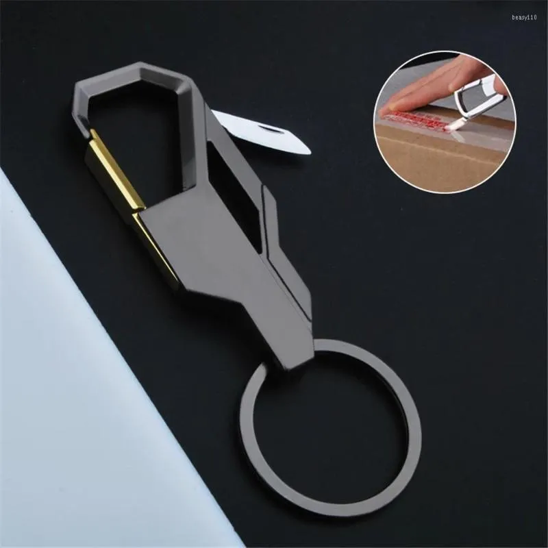 Keychains 1pc Classic Men Mini Knife Folding Keychain Multifunctionele taille Mount Carabiner Key Chain