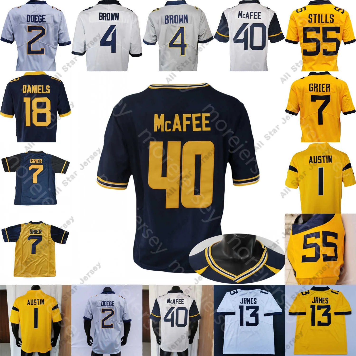 Fotbollströjor NCAA College Football Jersey Pat McAfee JT Daniels CJ Donaldson Bryce Ford-Wheaton Sam James Mathis Jr. Leddie Brown