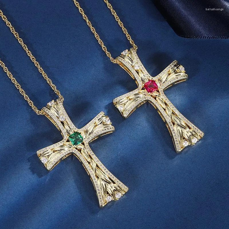 Pendant Necklaces Gold Plating With Copper Base Cross Religious Necklace Charms For Unisex Men And Women