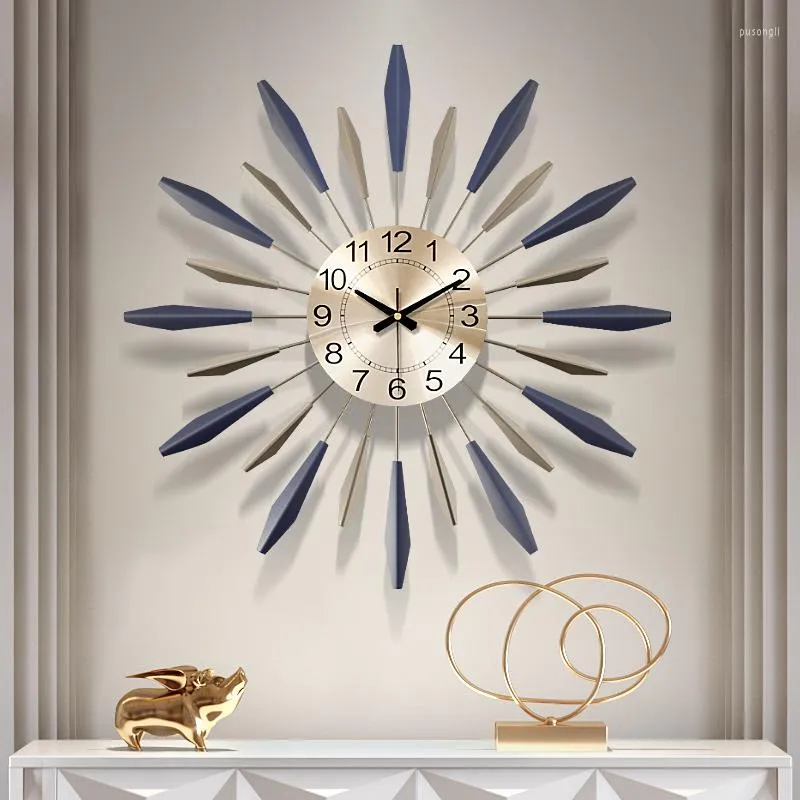 Väggklockor stor enkel klocka mode vardagsrum nordisk metall lyx konst kreativ modern design reloj pared heminredning 50