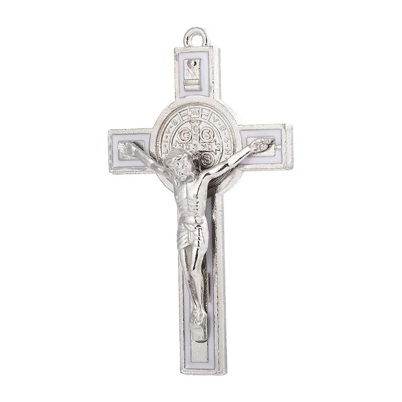 Charms Exorcism Cross Keychain Accessoires Hangers voor kettingen Jesus Diy Sieraden maken Charm Craft Zink Alloy Materiaal Wholesalecharms