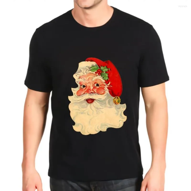 Herr t -skjortor mode tryckt tshirt jul jultomten claus topp män lösa anpassning tees