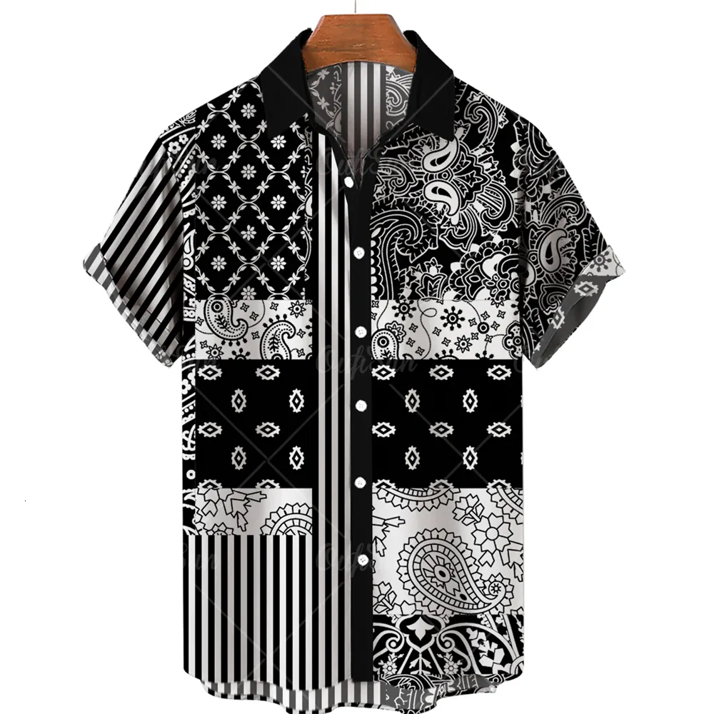 Koszulki męskie odzież 3D Hawajska moda nerkowca kwiat geometryczny wydrukowany jednokierunkowy dla szczytów 230130