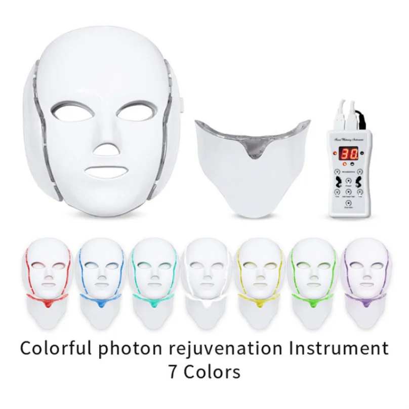 Masque Facial de thérapie à la lumière Led, Machine de beauté FDA, 7 couleurs, rajeunissement de la peau, masque Facial Led #201