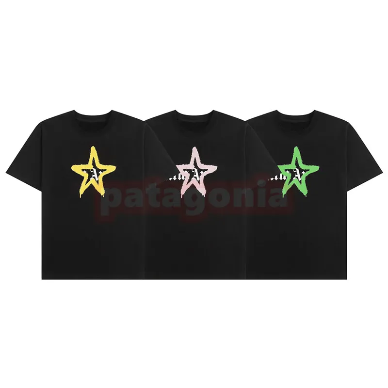 Lyxdesigner Mens T Shirt Summer Womens Fashion Round Neck Polos Tee Couples Star Letter Prin Topps Size S-XL
