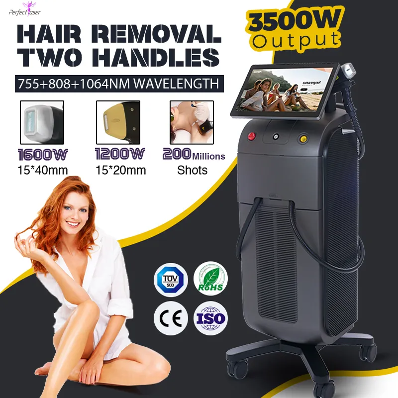 Sistema de remoção de cabelo a laser de diodo leve leve 808nm Diodo Lazer 808 755nm 1064nm Máquina de epilatamento