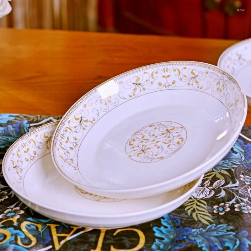Teller Chinesische Teller-Sets Geschirr Küche Abendessen Hochzeit Komplett-Set Servieren Vajilla Completa De Platos